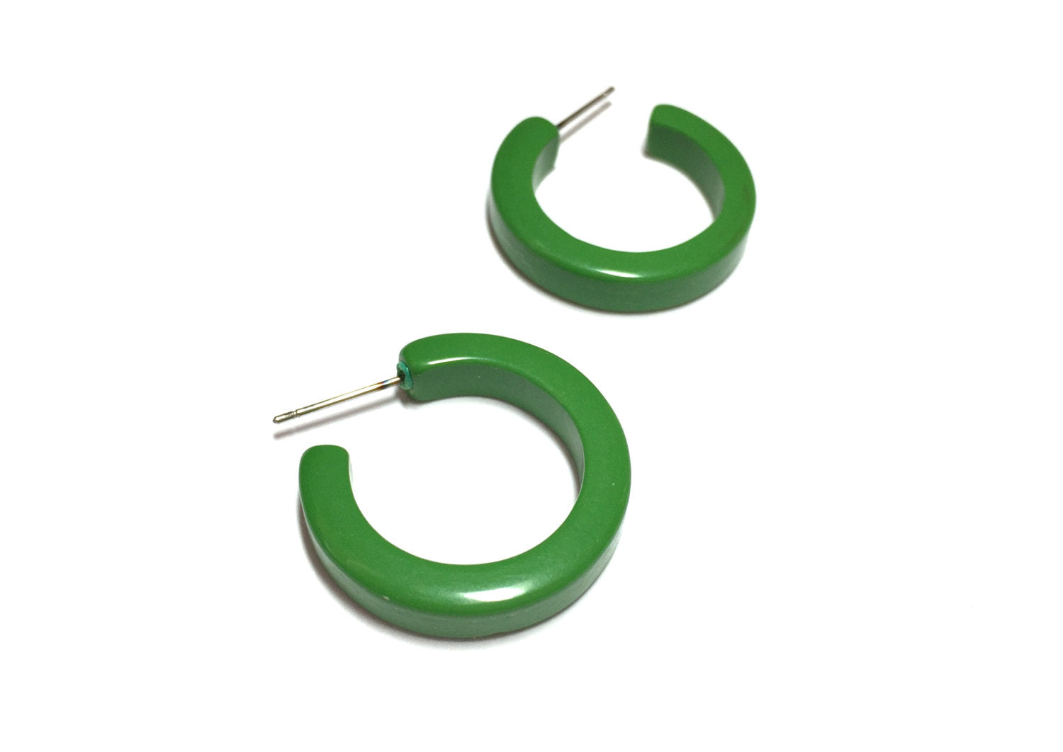 vintage green hoops