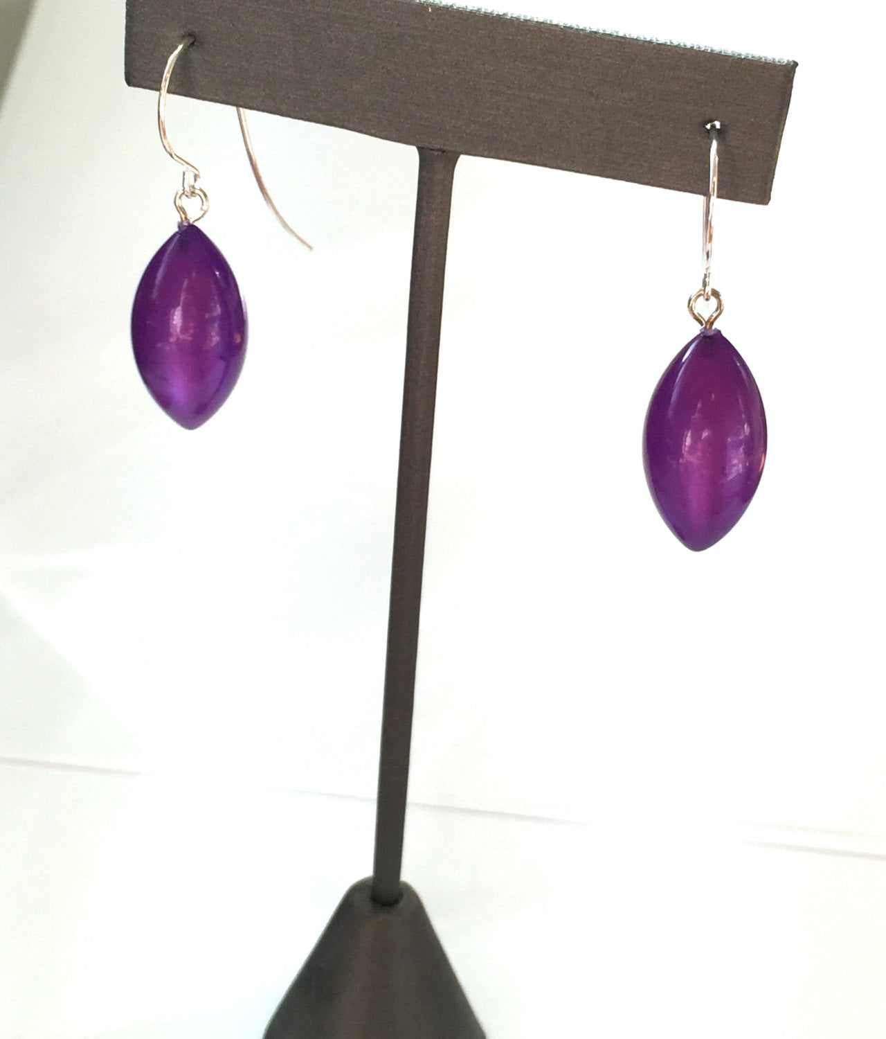 big purple earrings