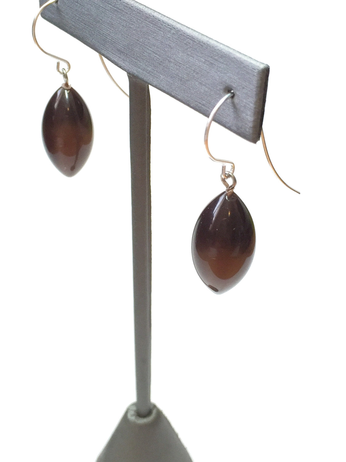 dark brown drop earrings