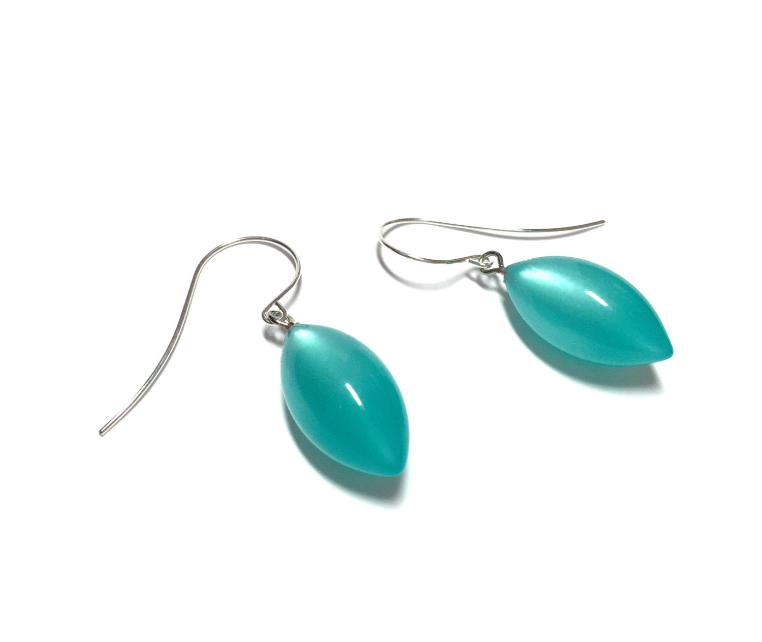 teal moonglow drop earrings