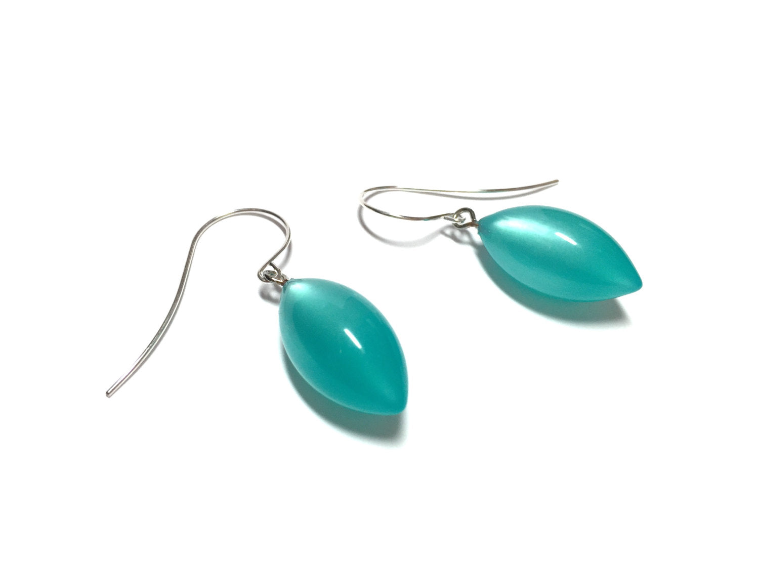teal moonglow earrings