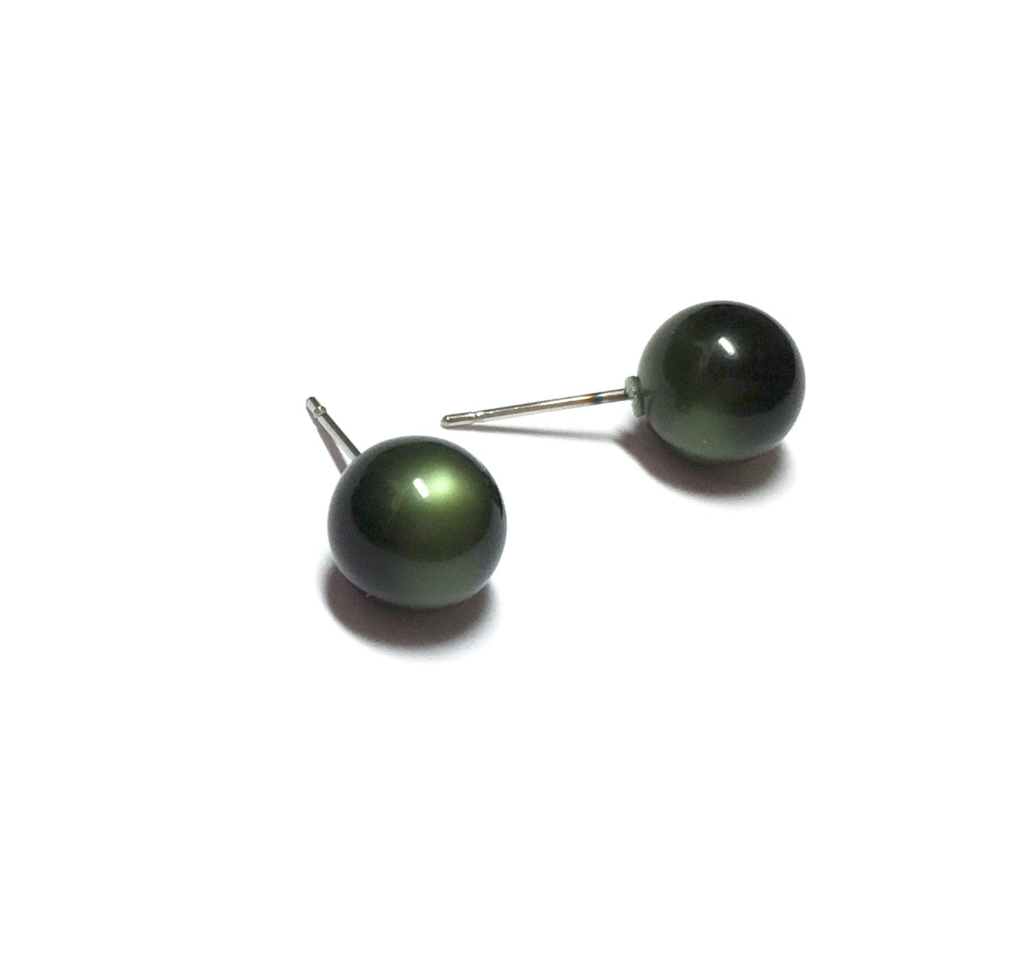 vintage green studs