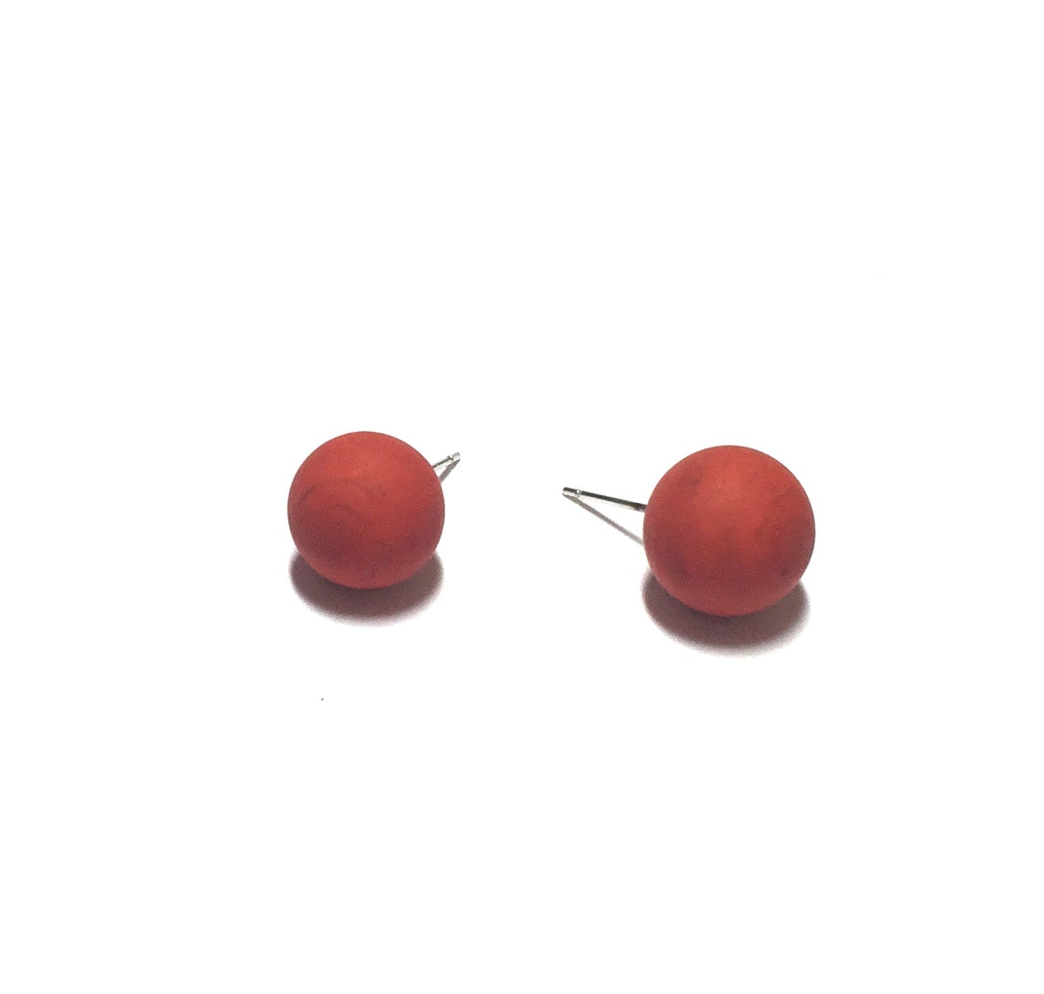 dark orange post earrings