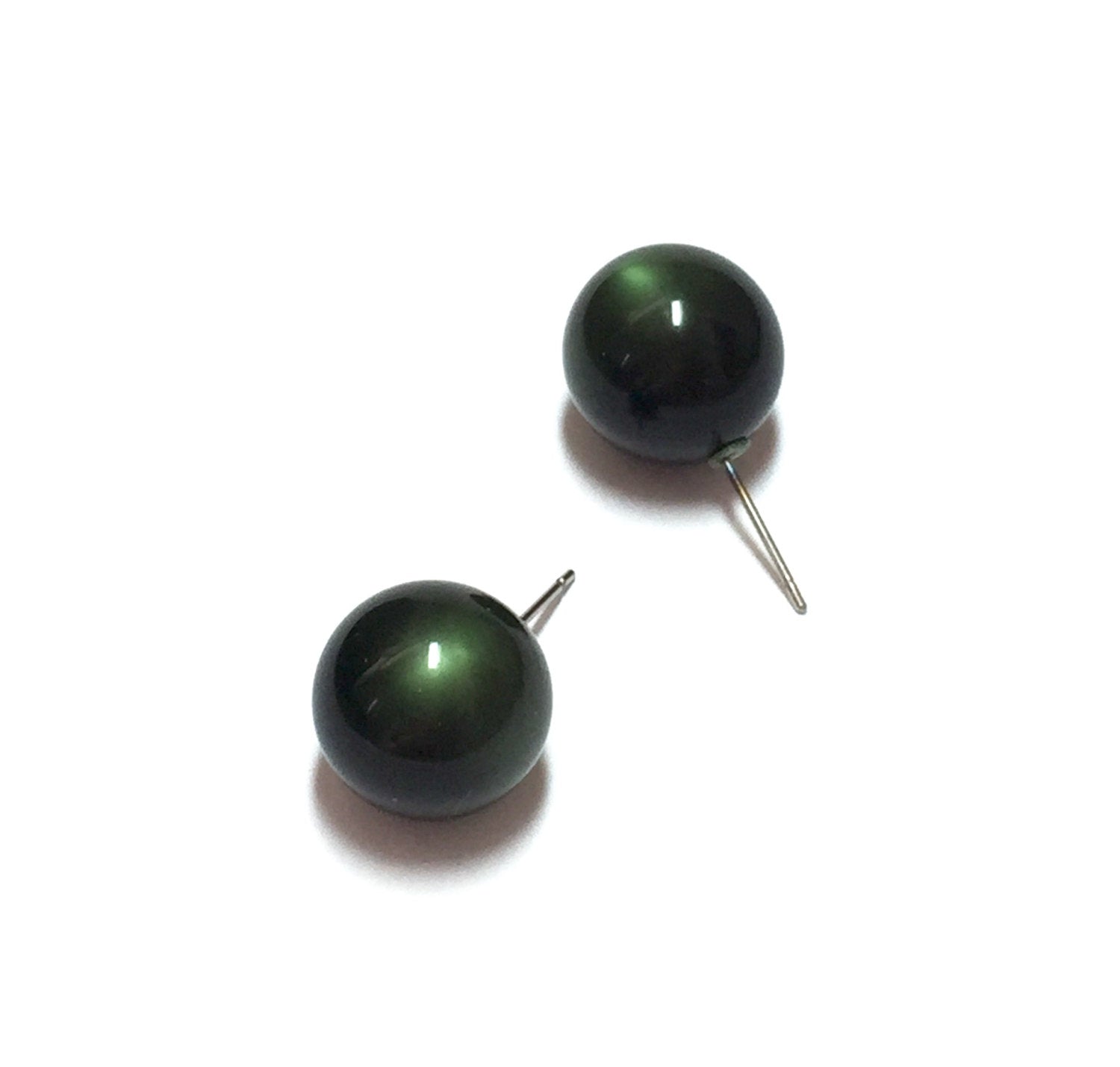 dark green moonglow studs