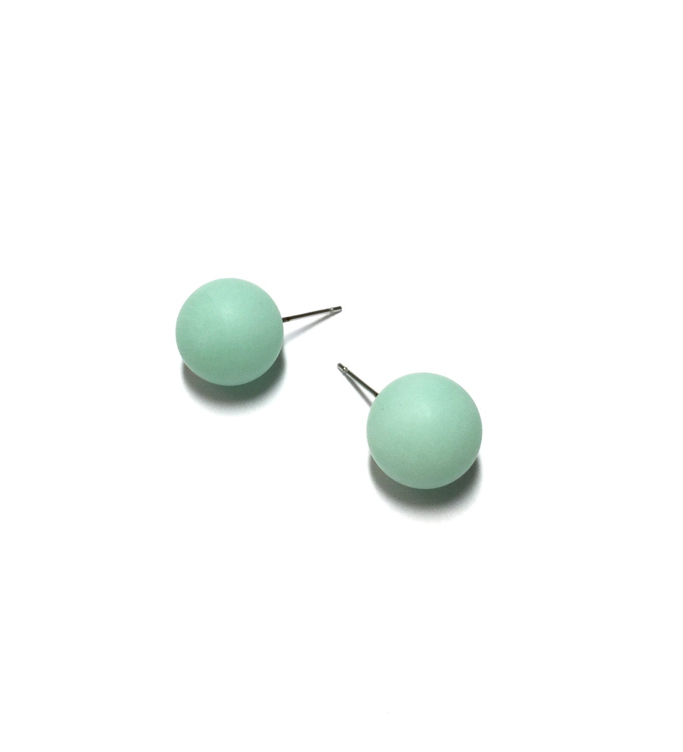 mint stud earrings