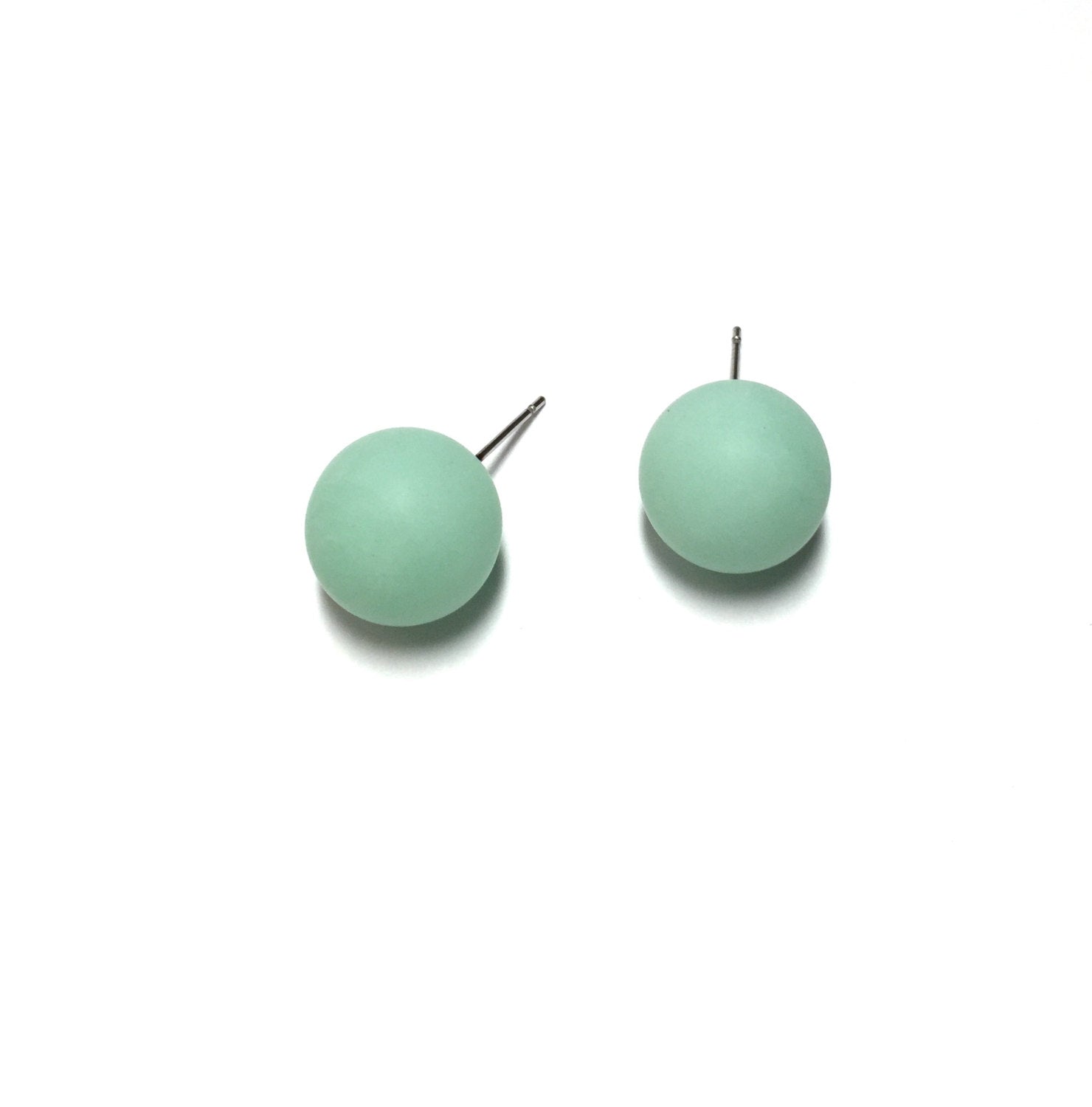 lucite studs mint green
