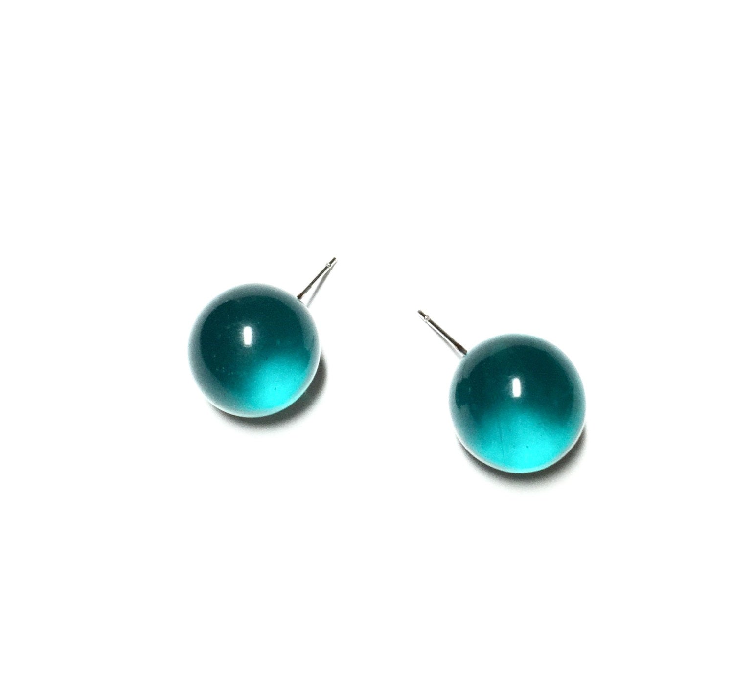 green lucite earrings