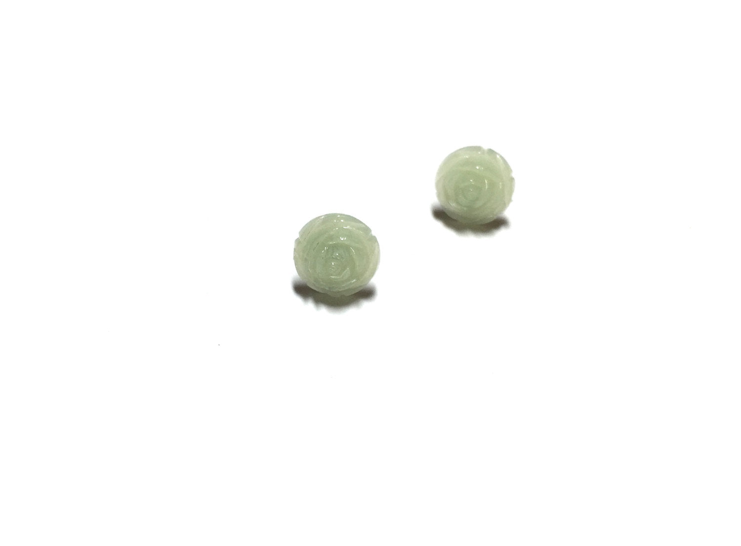 pastel green flower studs