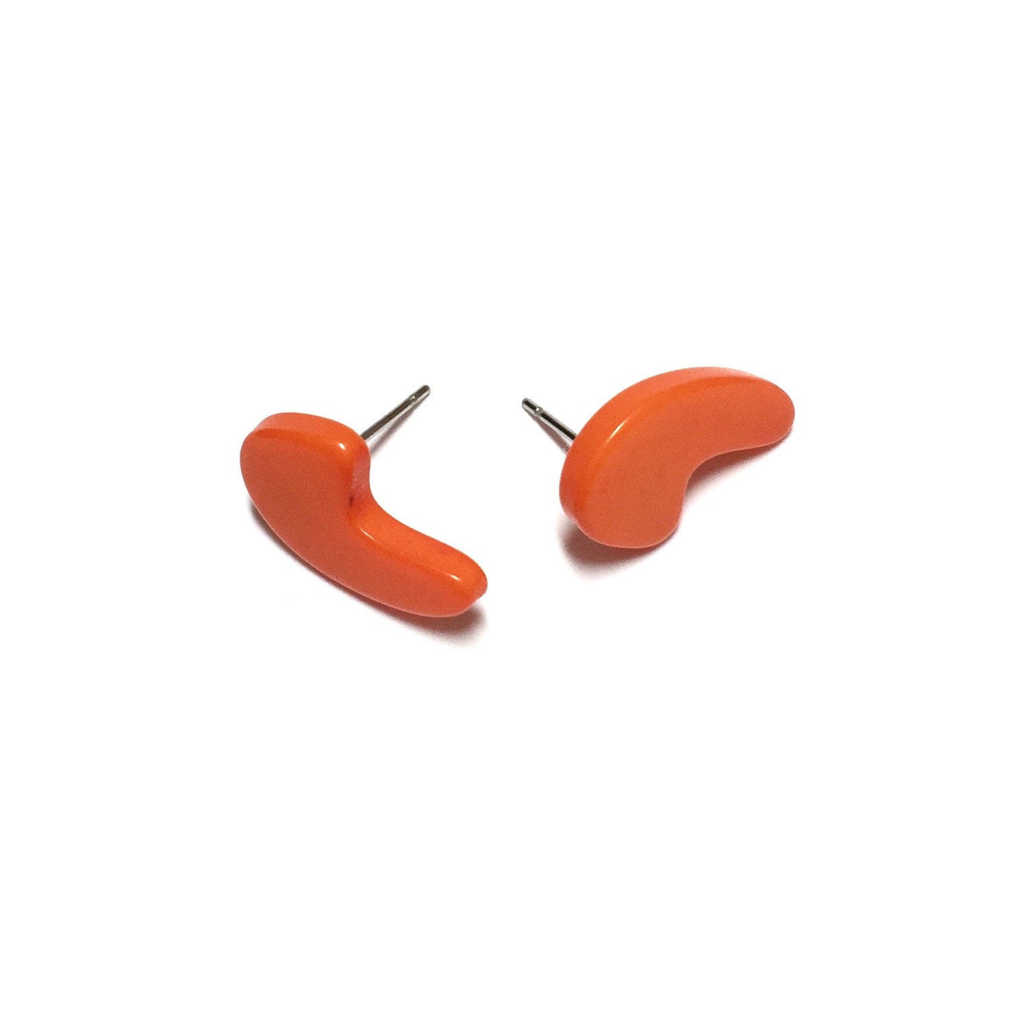 bright orange comma studs