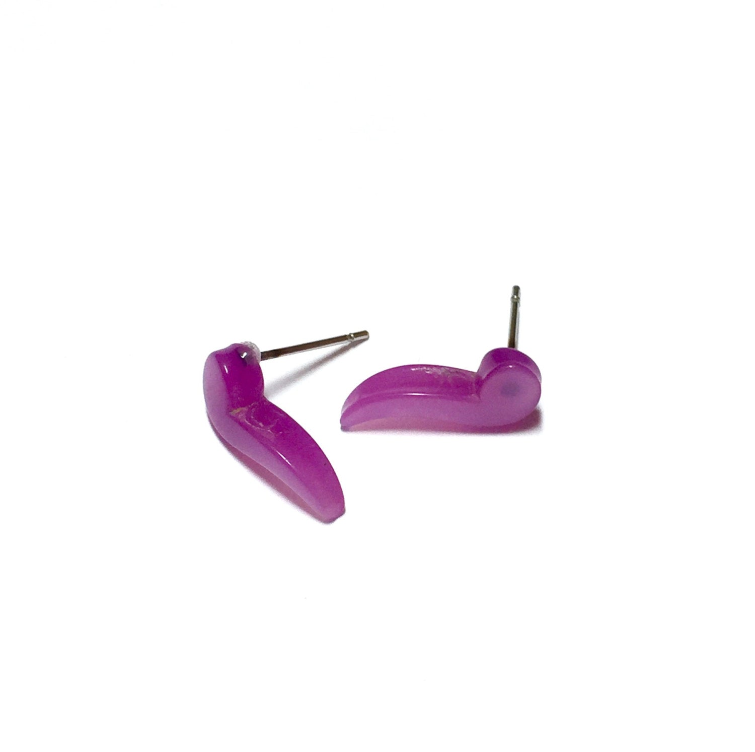 small purple post earrings