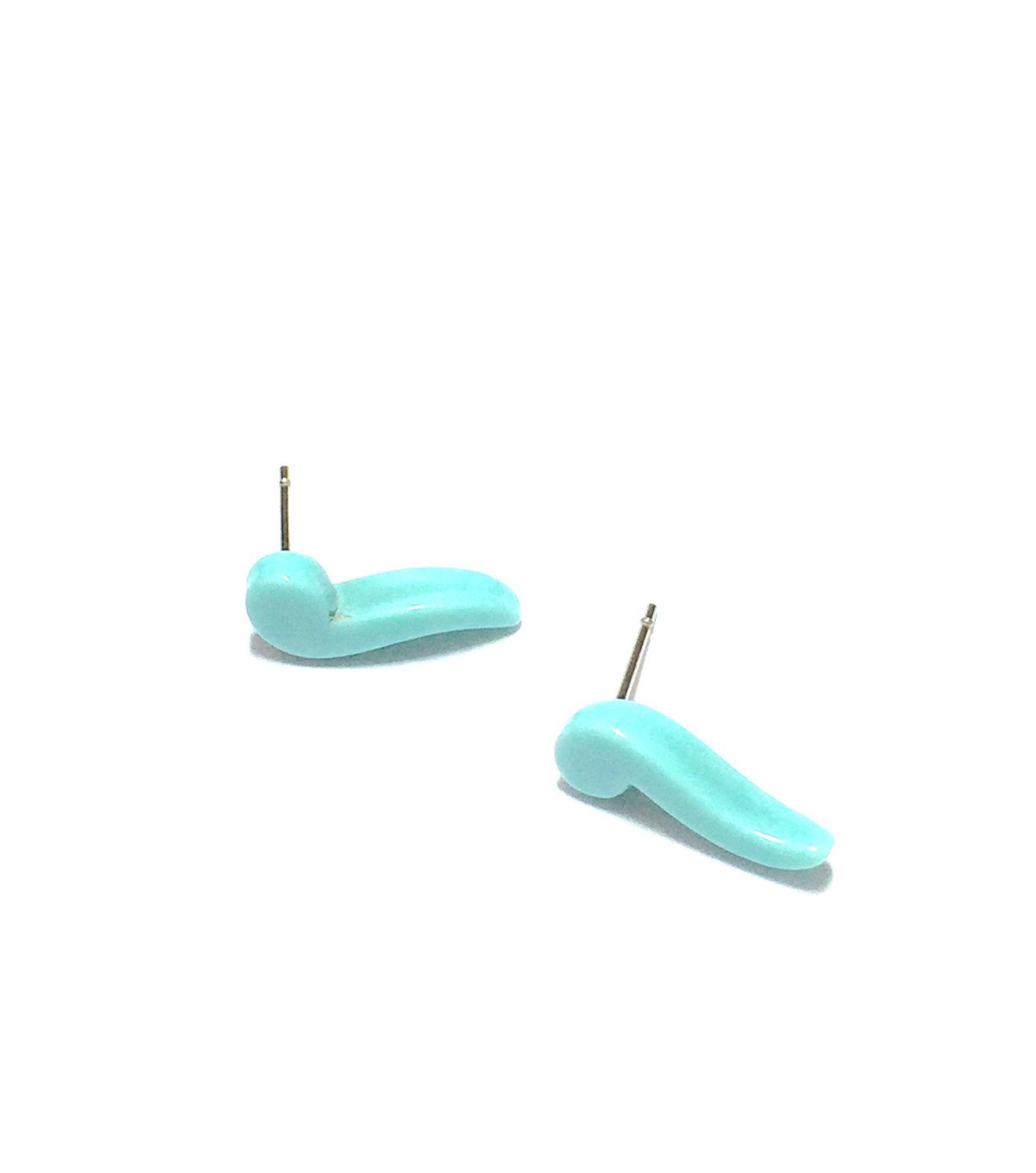 mini aqua earrings