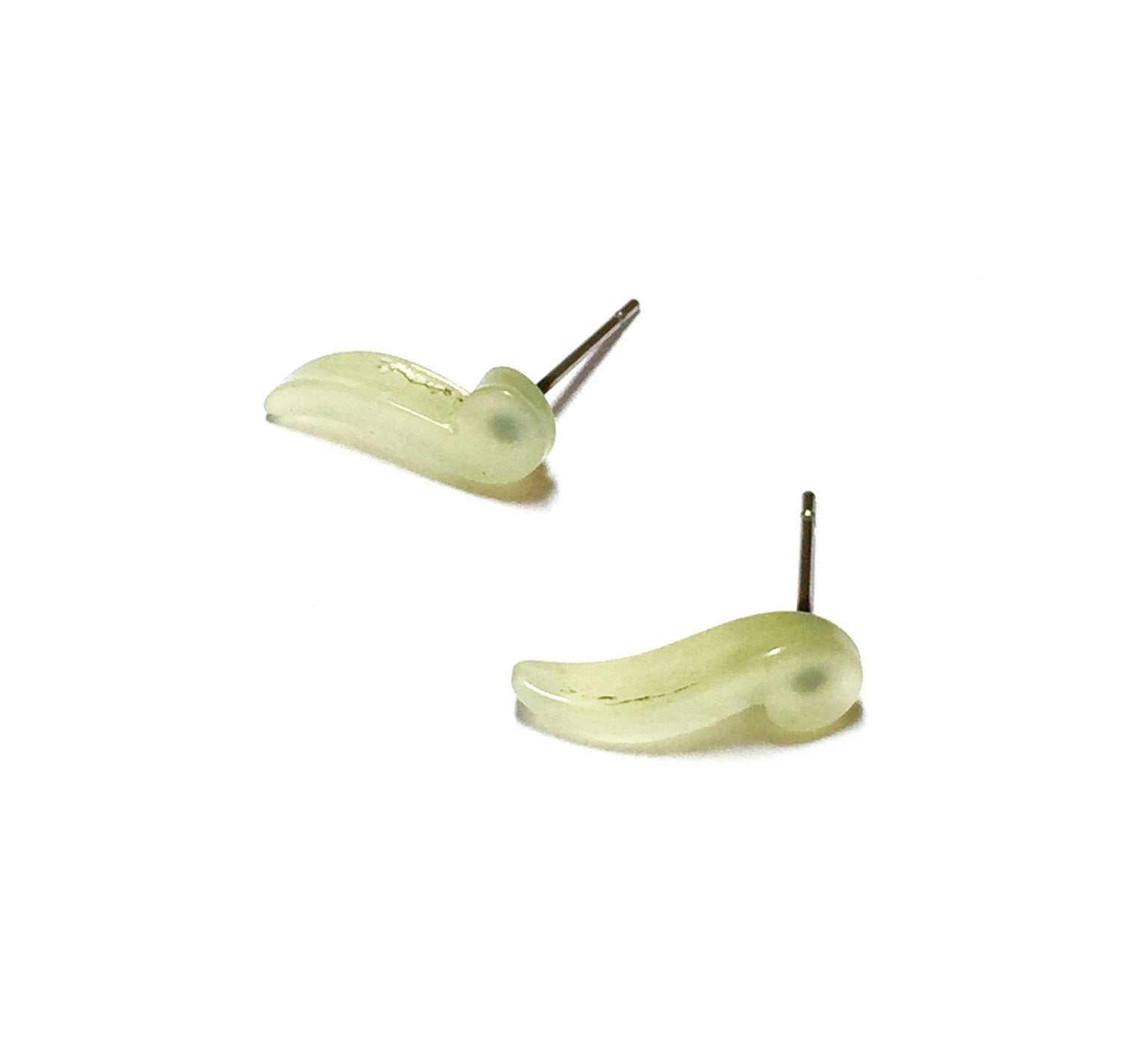 yellow moonglow stud earrings