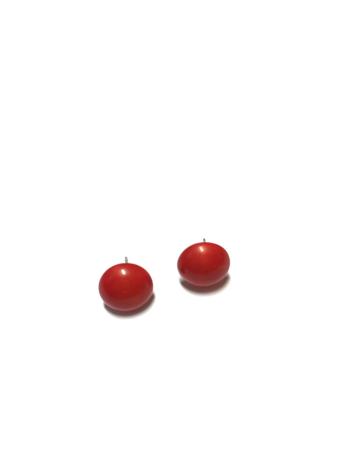 bright red stud earrings