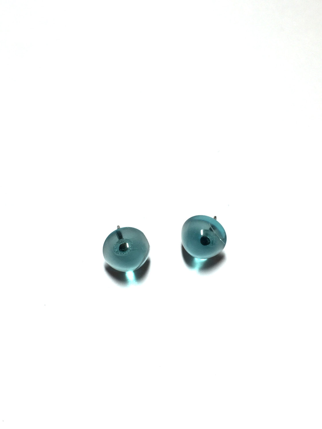Aquamarine Transparent Small Gumdrop Stud Earrings