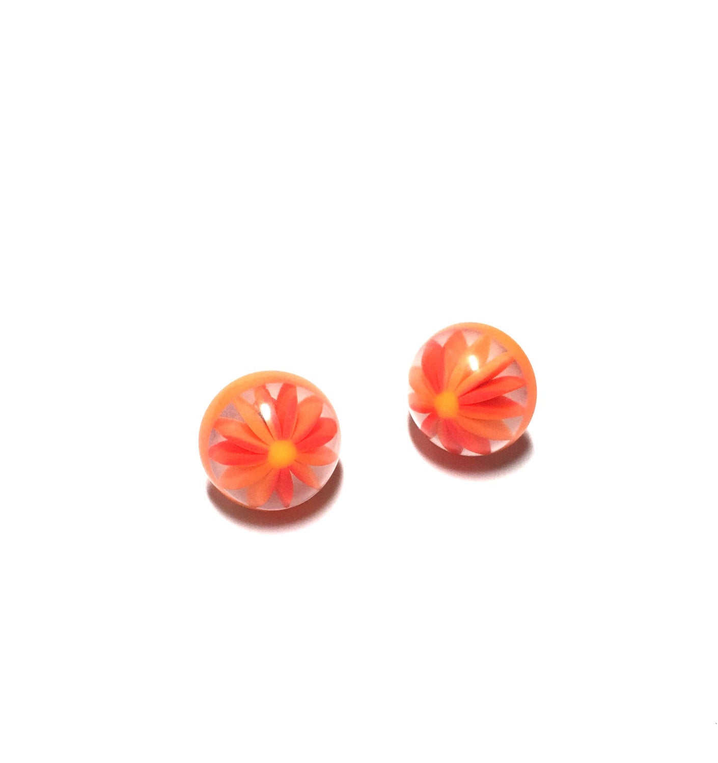 vintage orange stud earrings