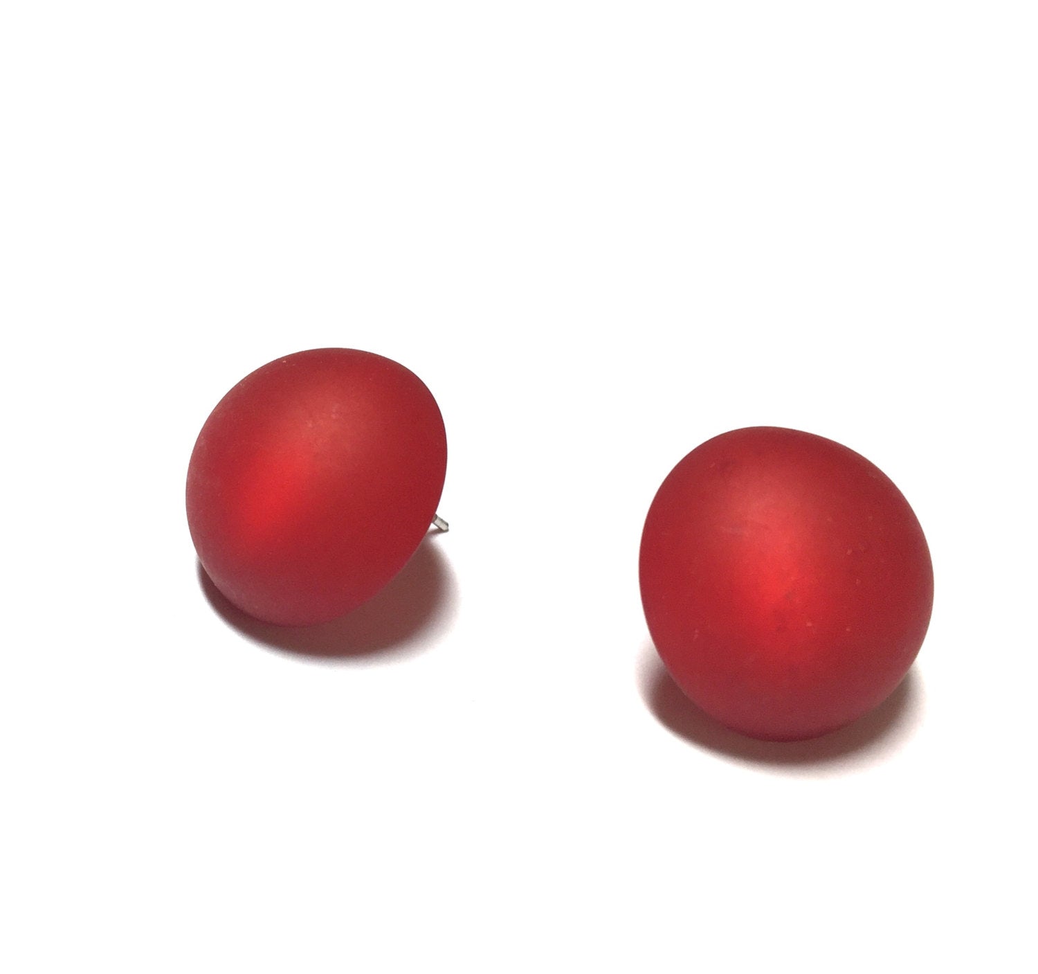 red moonglow matte earrings