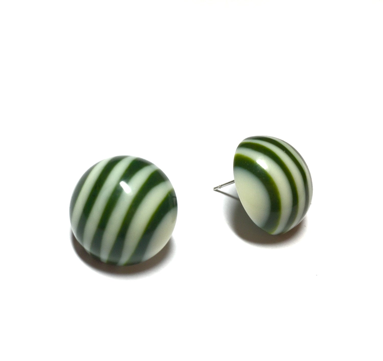 forest green stripe studs