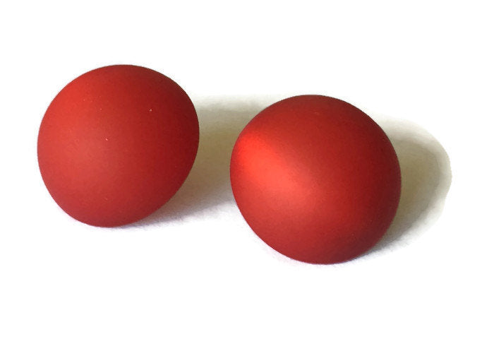 cherry red matte studs