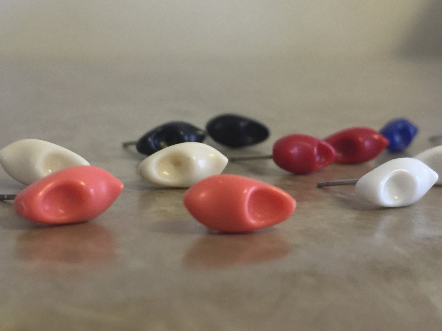 vintage lucite clog studs