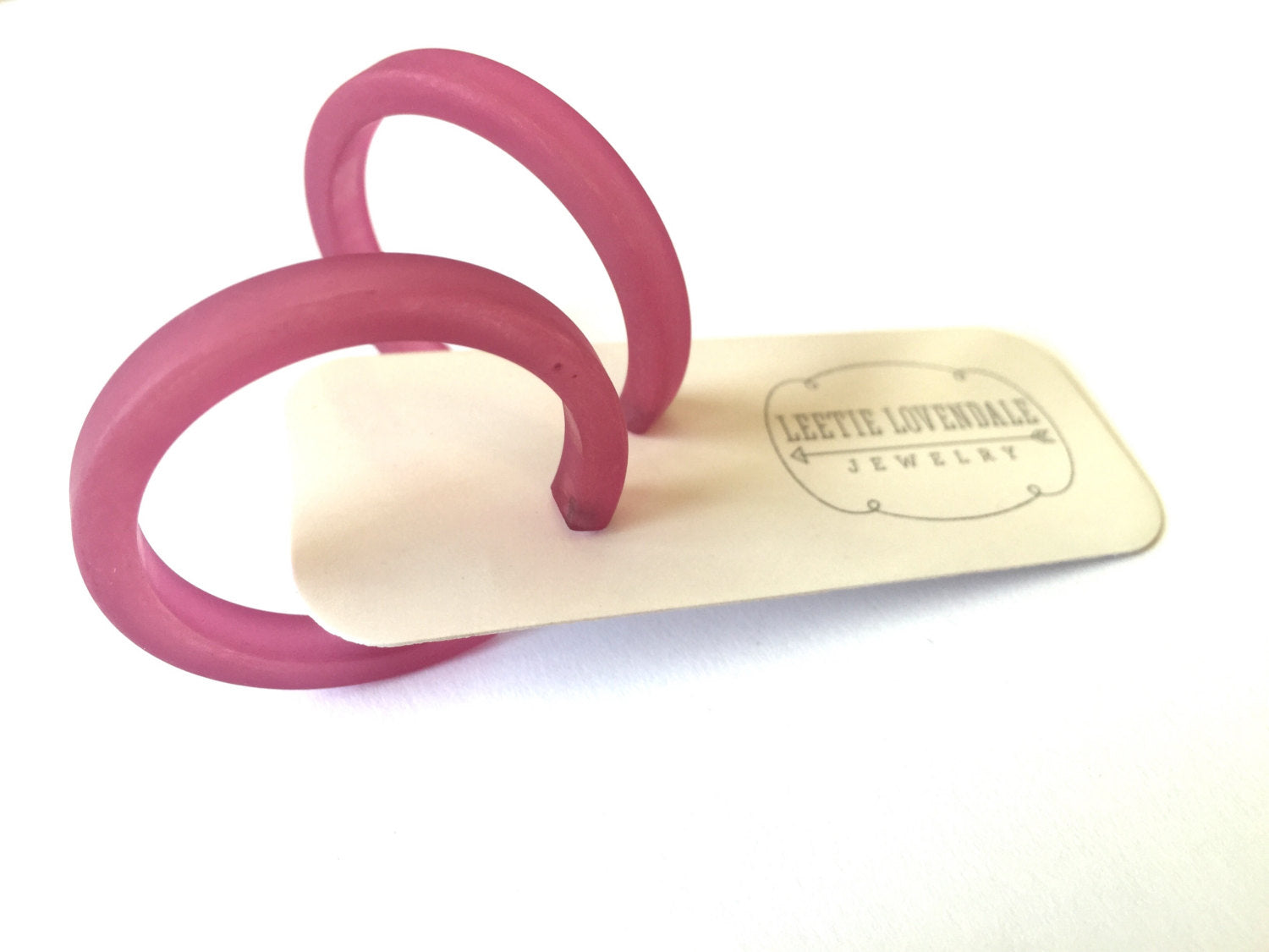 Amethyst Purple Frosted Classic Lucite Hoop Earrings