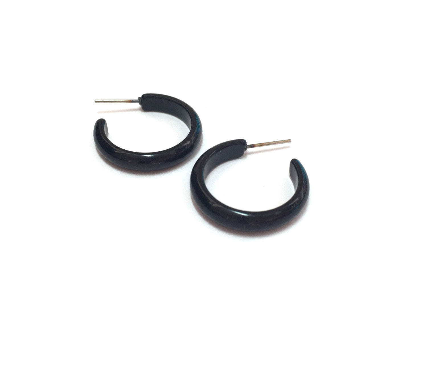 black hoop earrings
