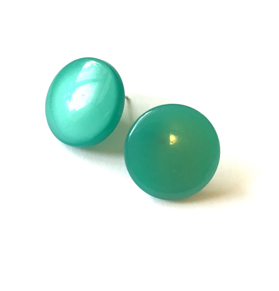 green button earrings