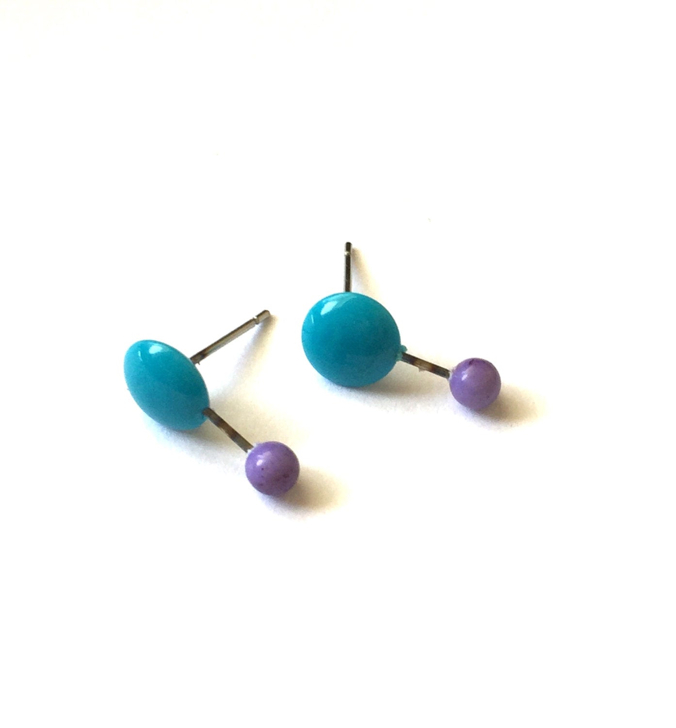 turquoise geo studs