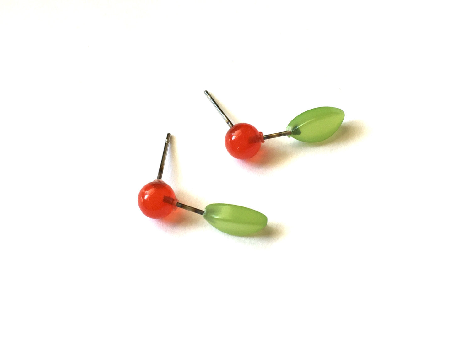 lucite cherry studs