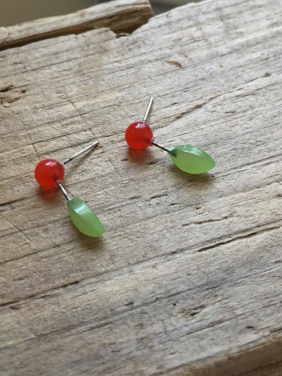 vintage lucite studs cherries