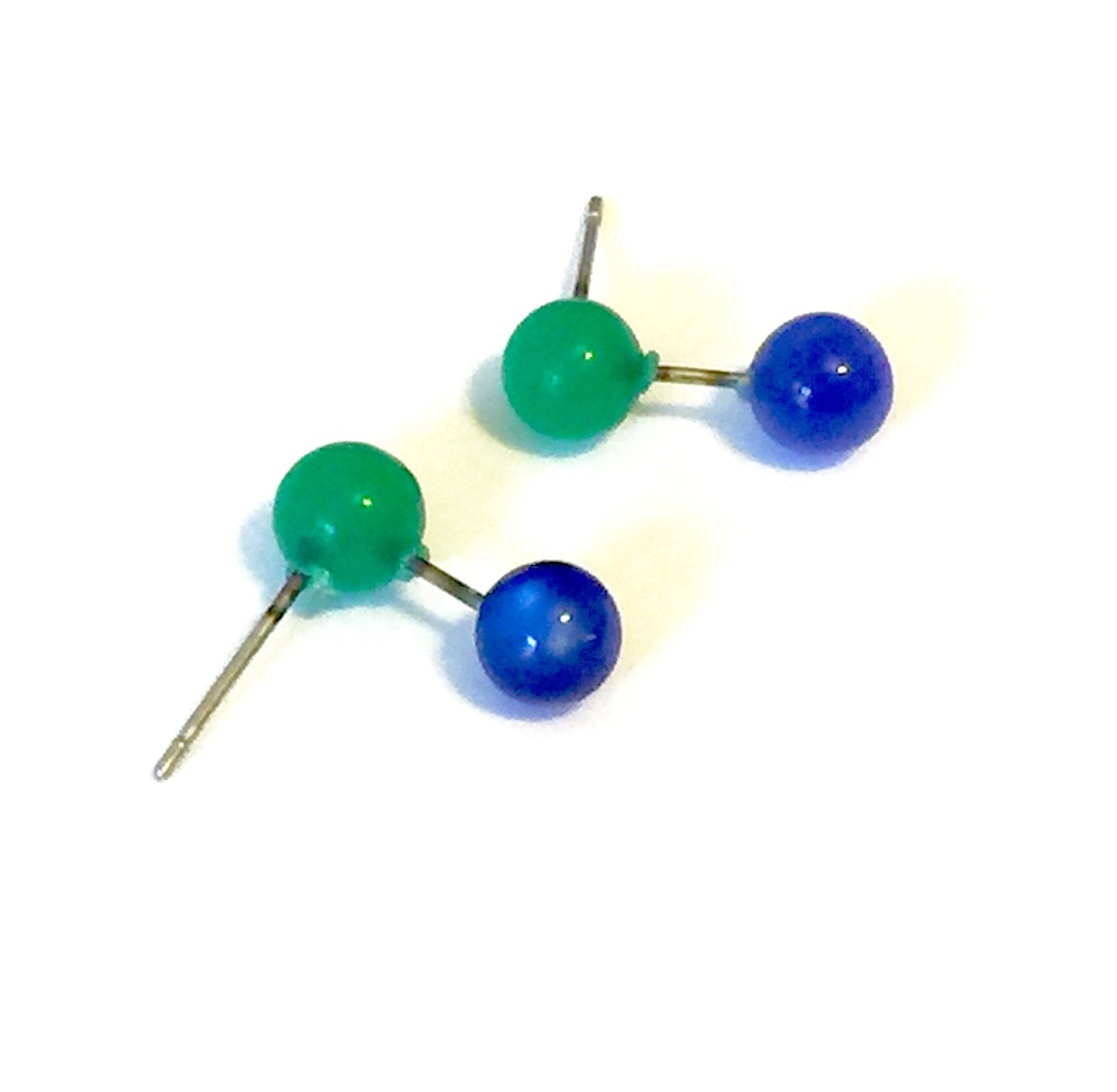 green blue geo studs