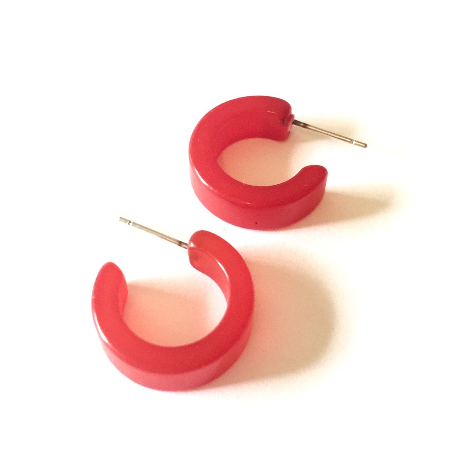 red hoop earrings