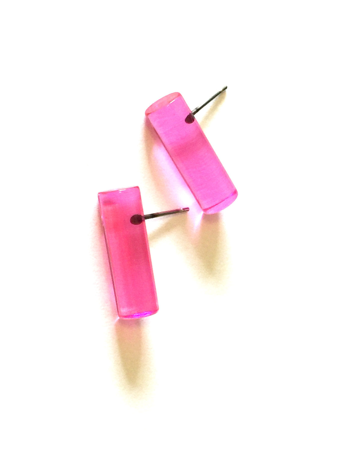 pink transparent studs