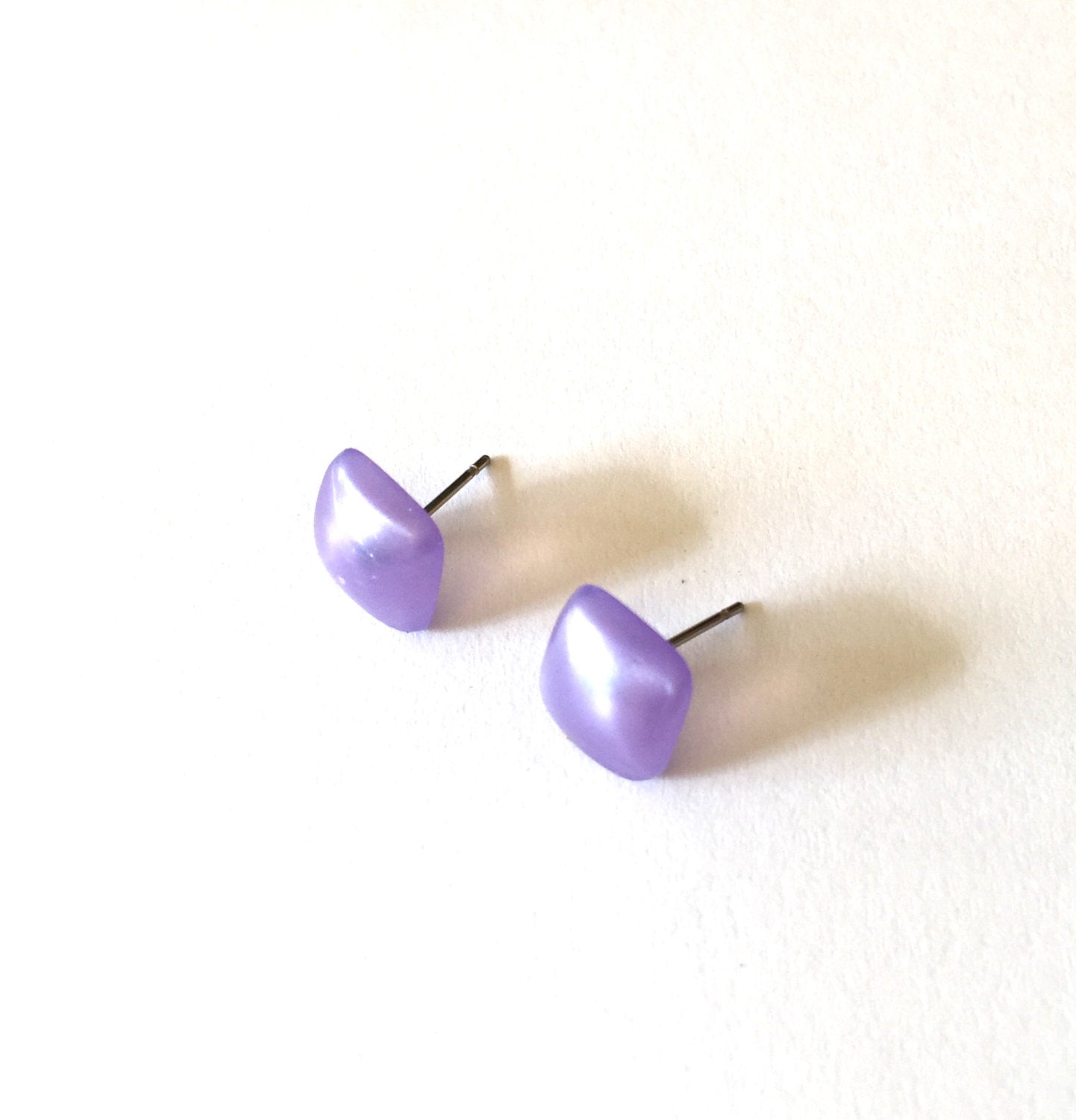 light purple square studs