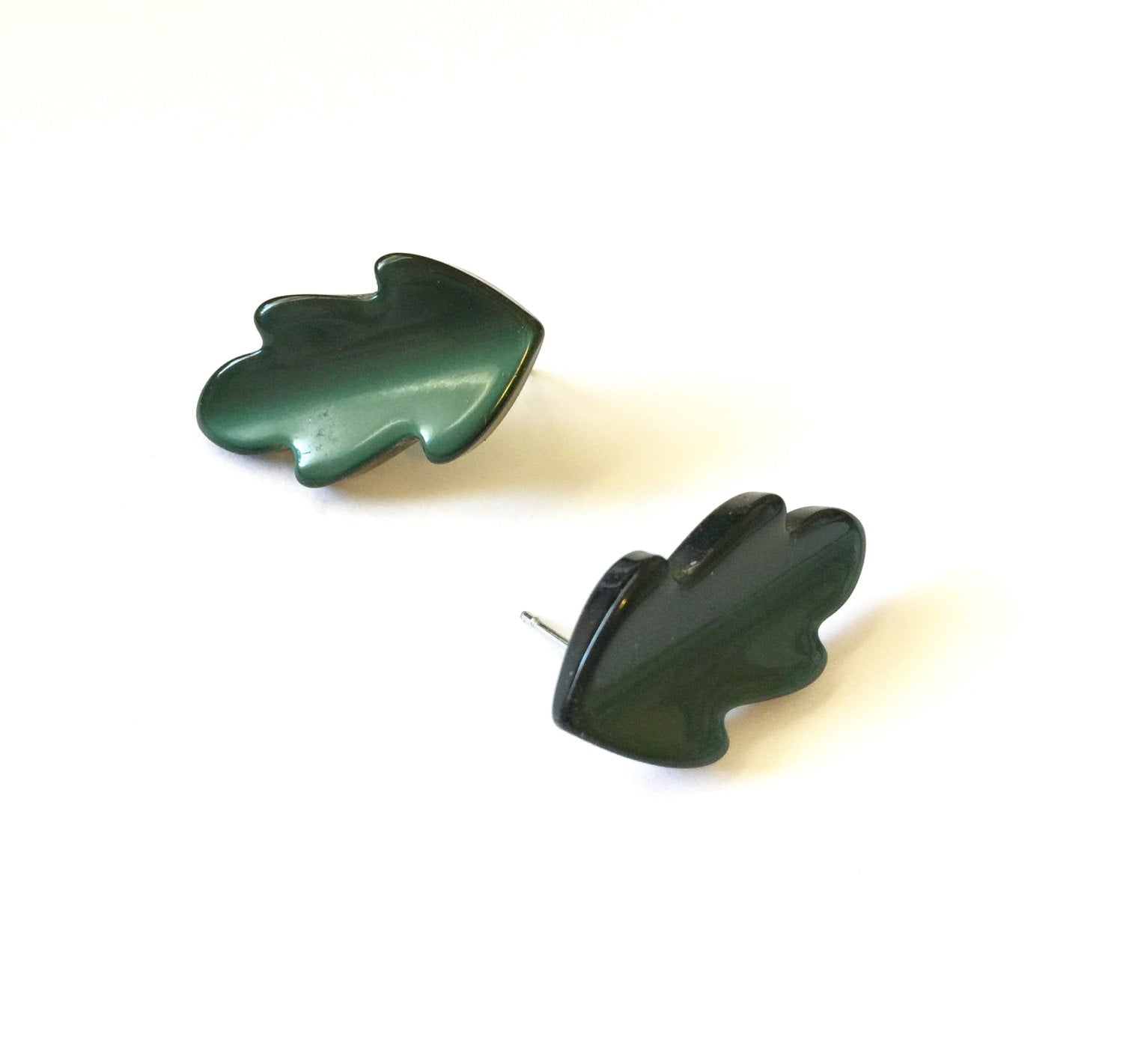 green pine tree earrings