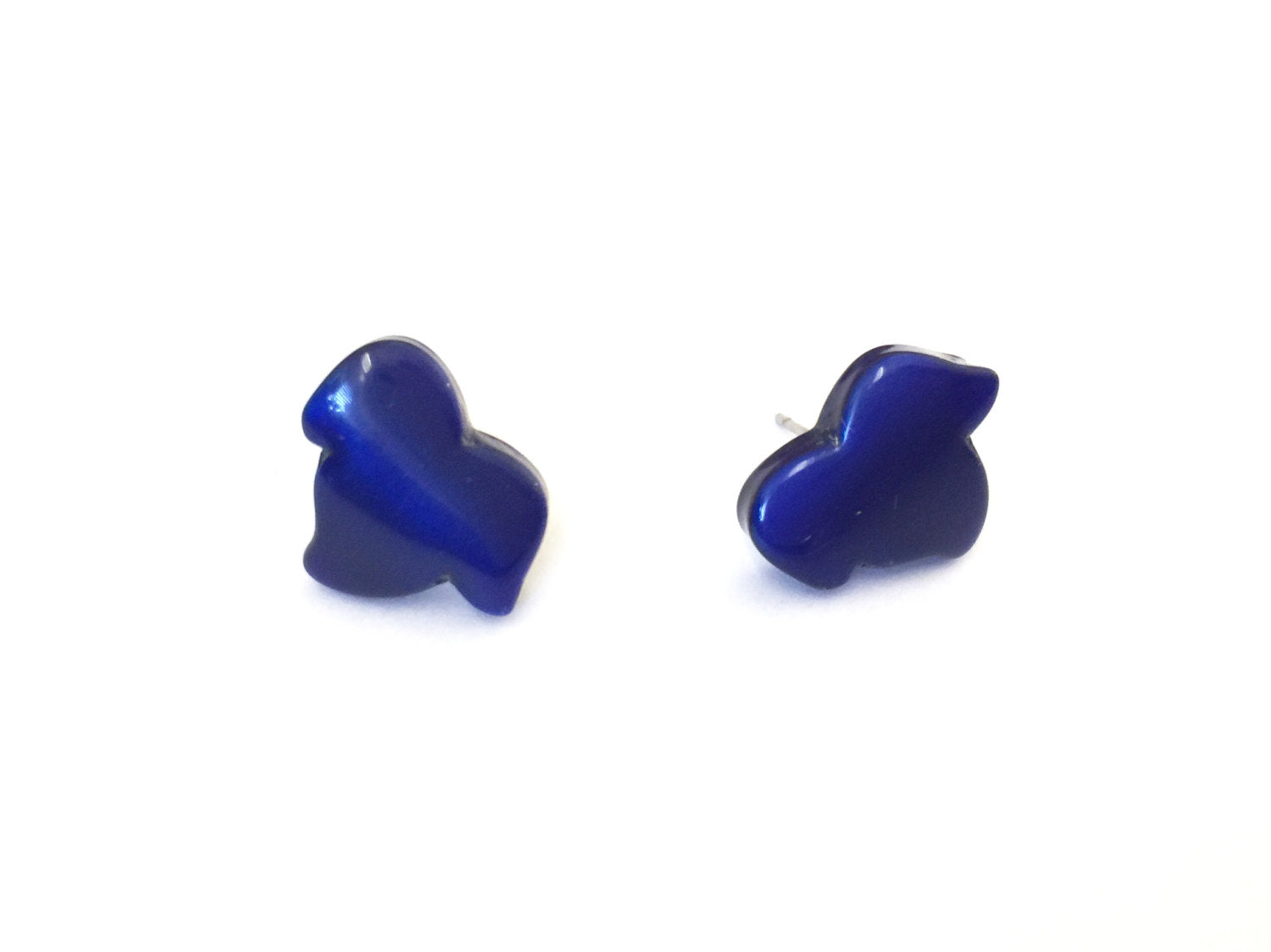 blue leaf earrings