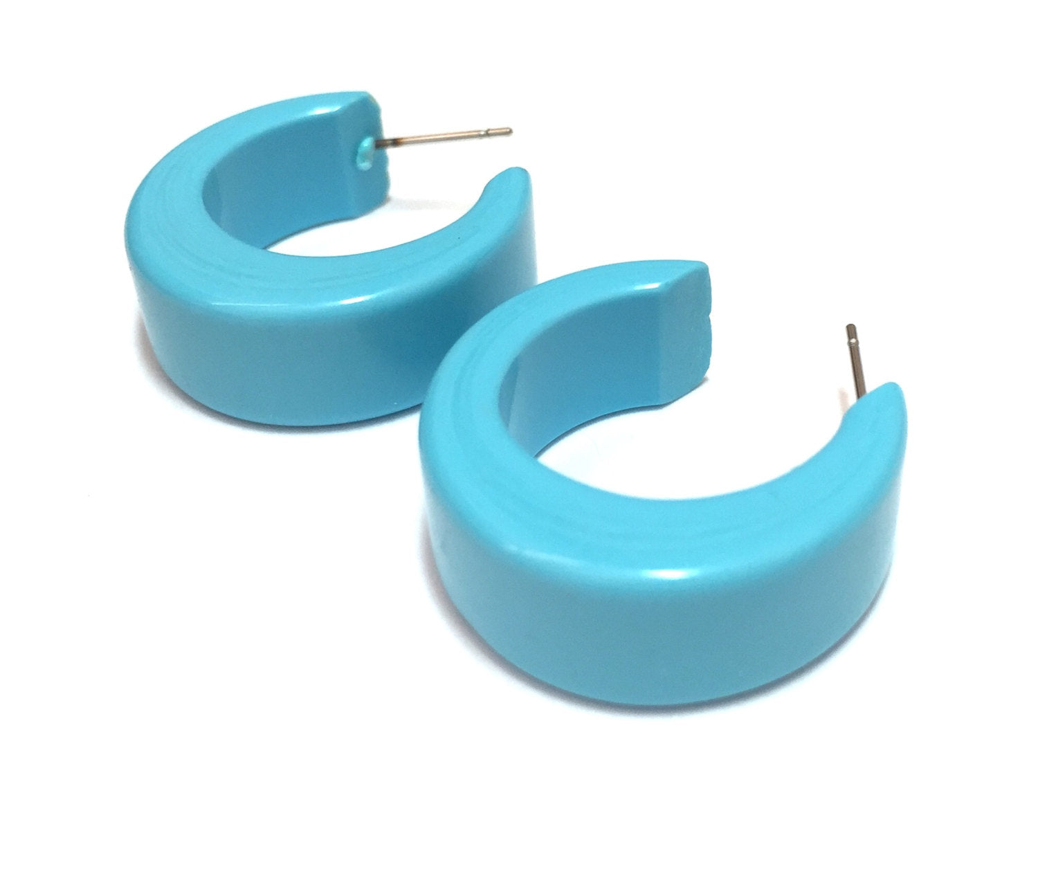 turquoise chunky hoops