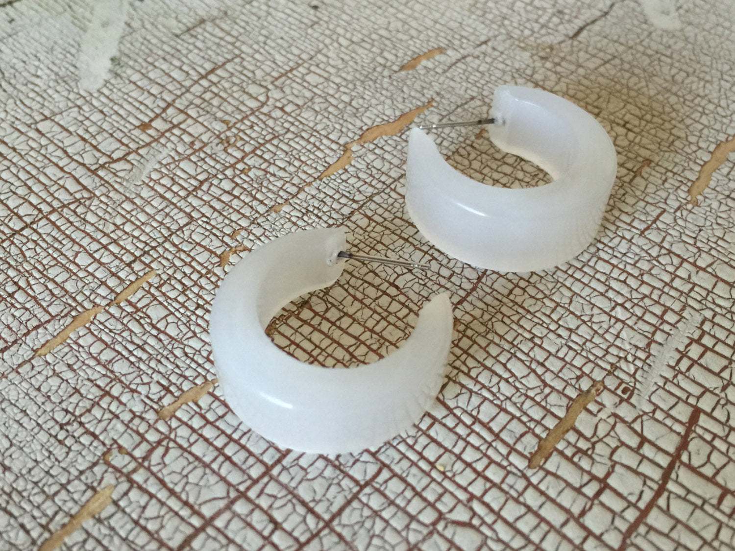 vintage white earrings