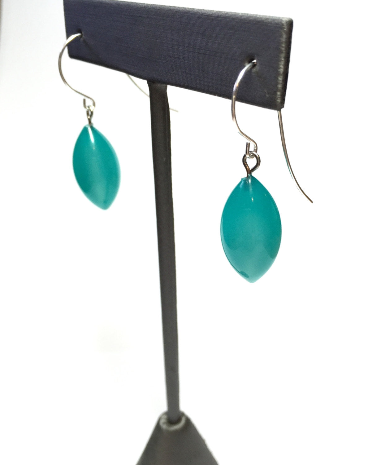 teal drop earrings