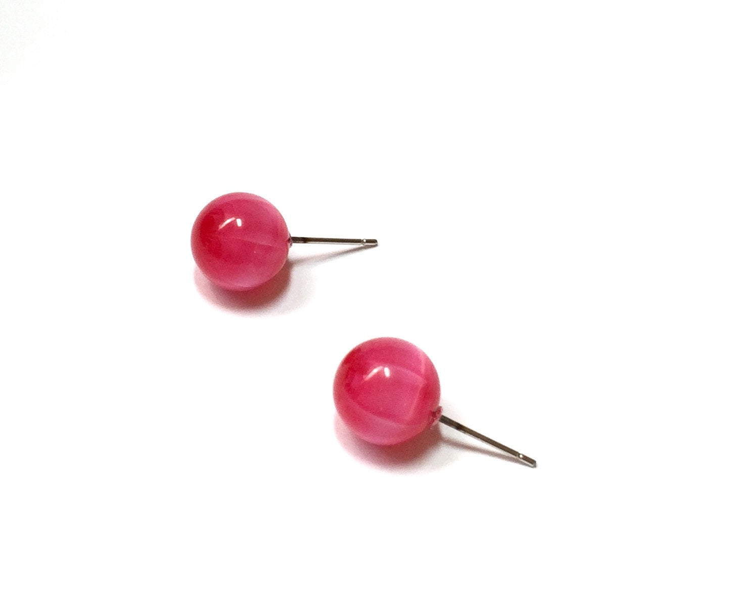 small fuchsia studs