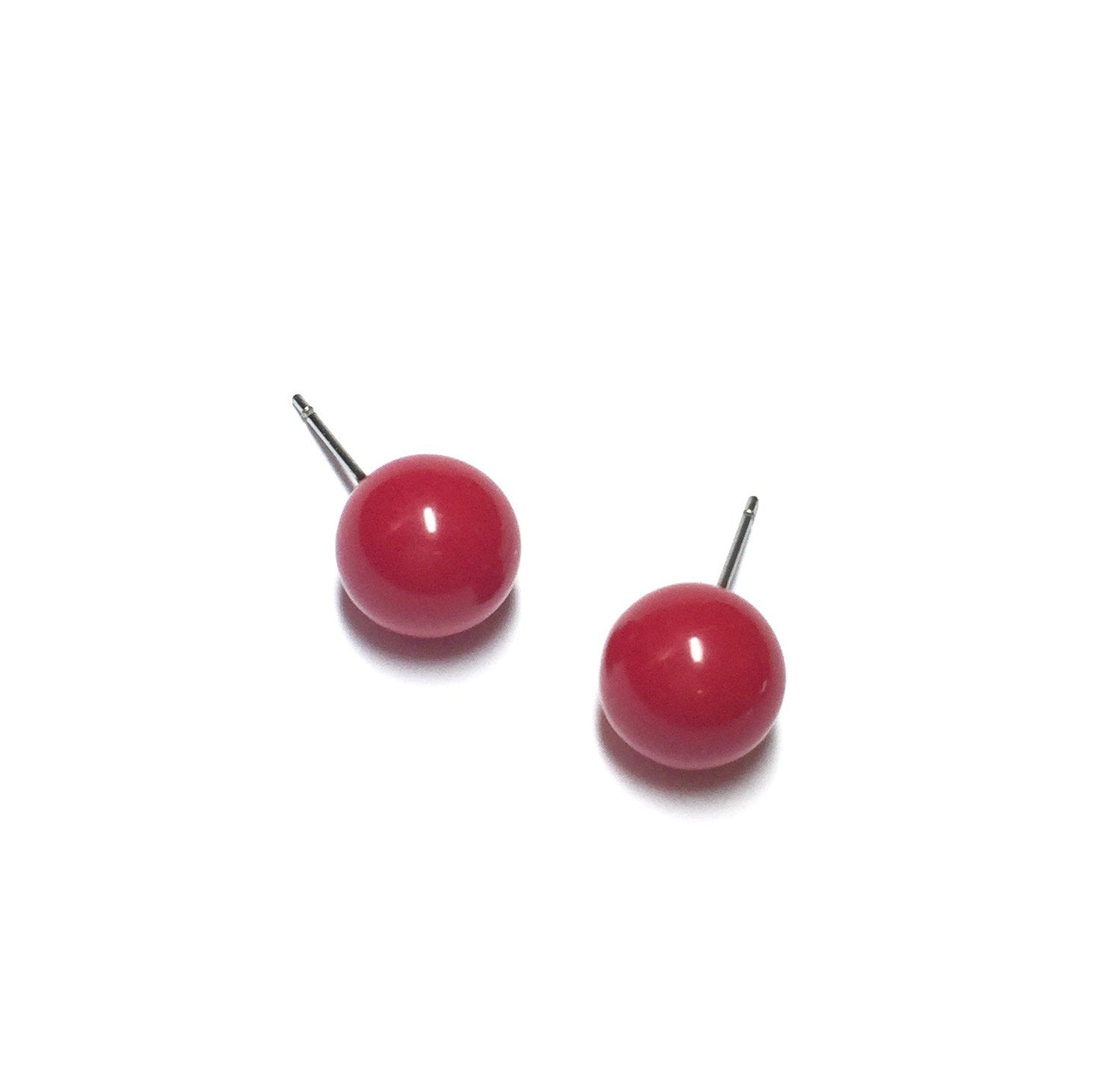 red stud earrings