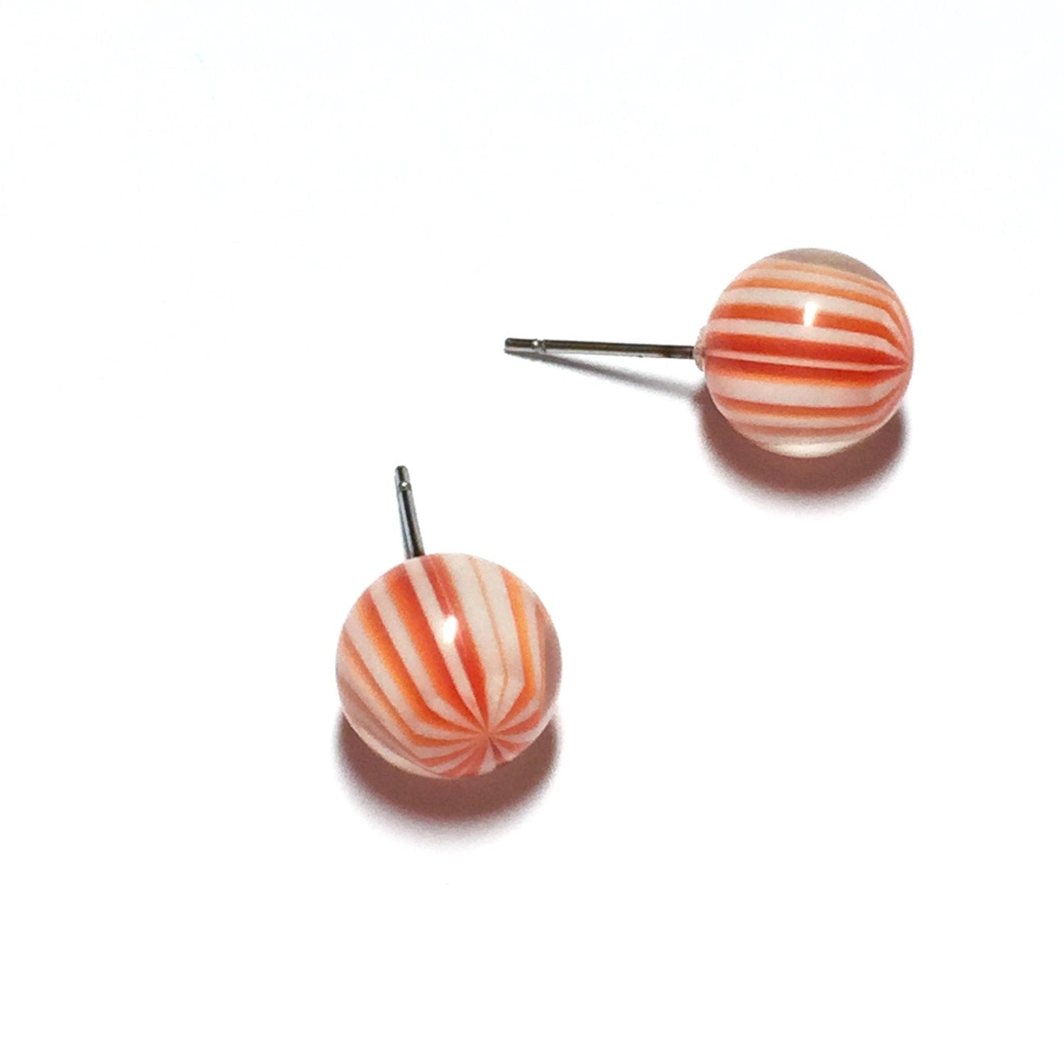 orange encased lucite earrings