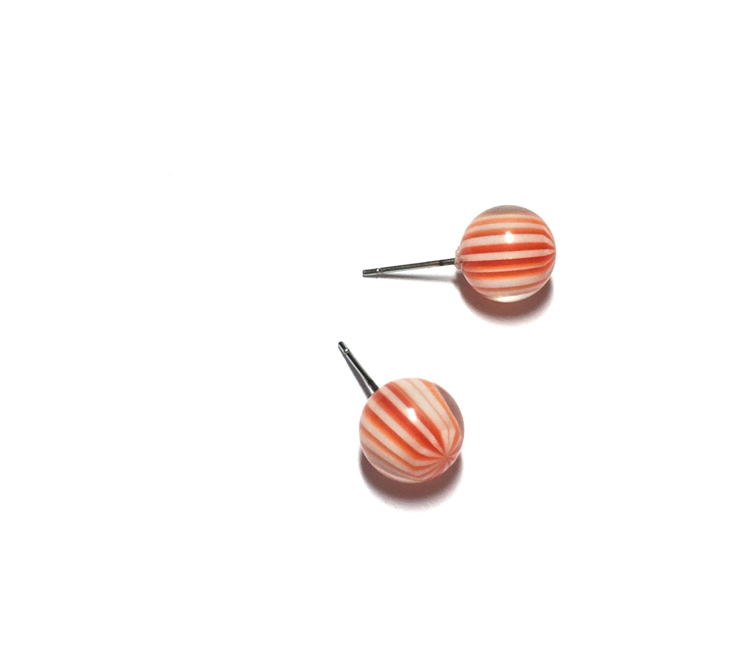 vintage lucite studs orange