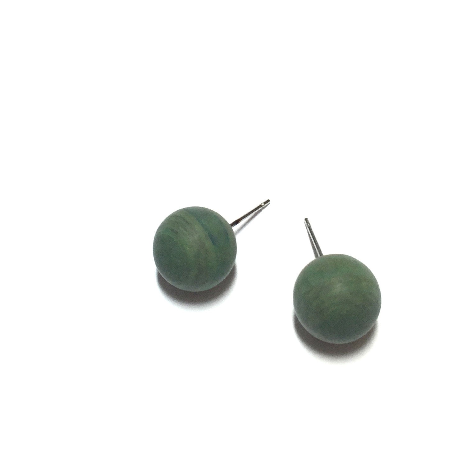 green lucite studs