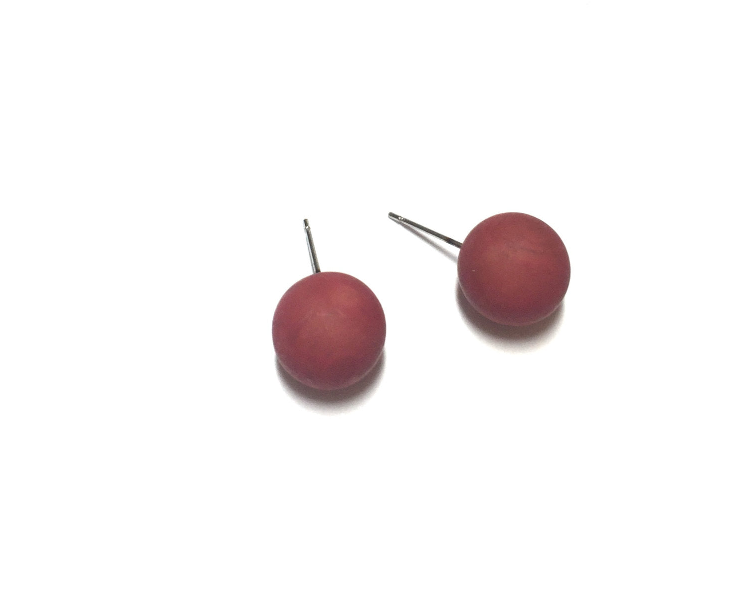 blood red stud earrings
