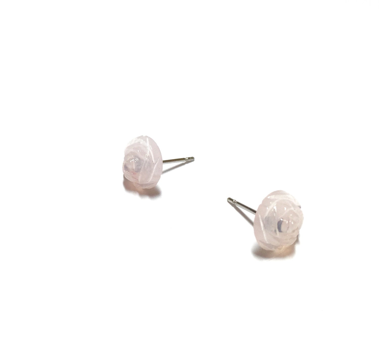 pink rose studs