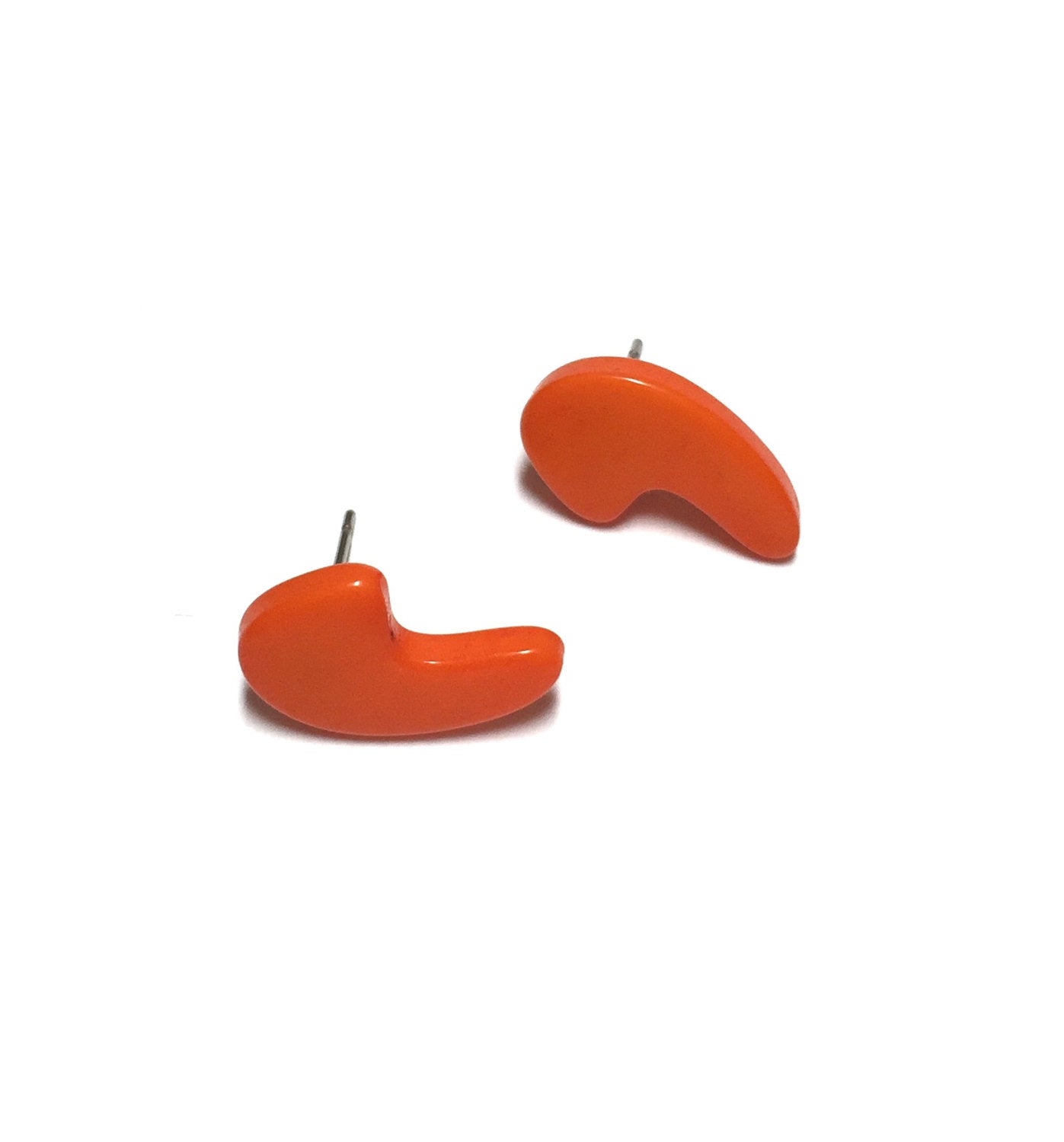 orange comma studs