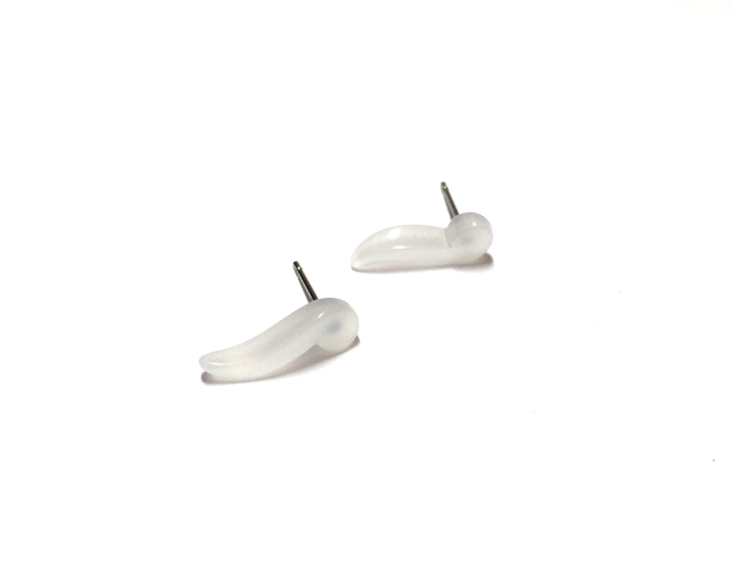 tiny white stud earrings