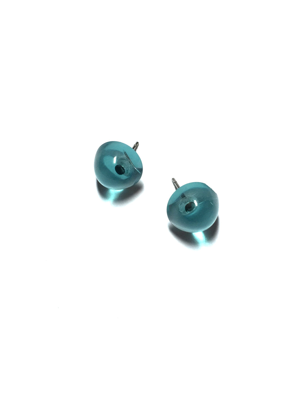 Aquamarine Transparent Small Gumdrop Stud Earrings