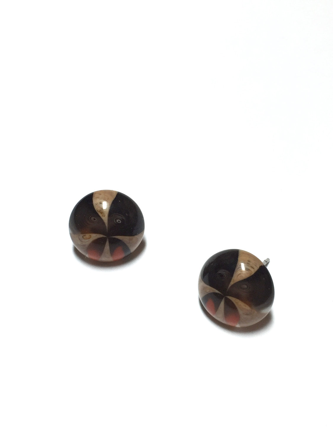 vintage lucite brown studs