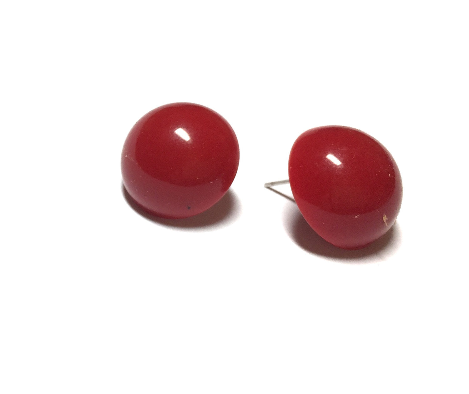 red lucite earrings